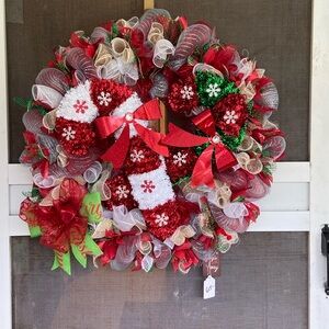 SOLD—18 inch Holliday candy Kane wreath handcrafted by myself @Candi’s Creations